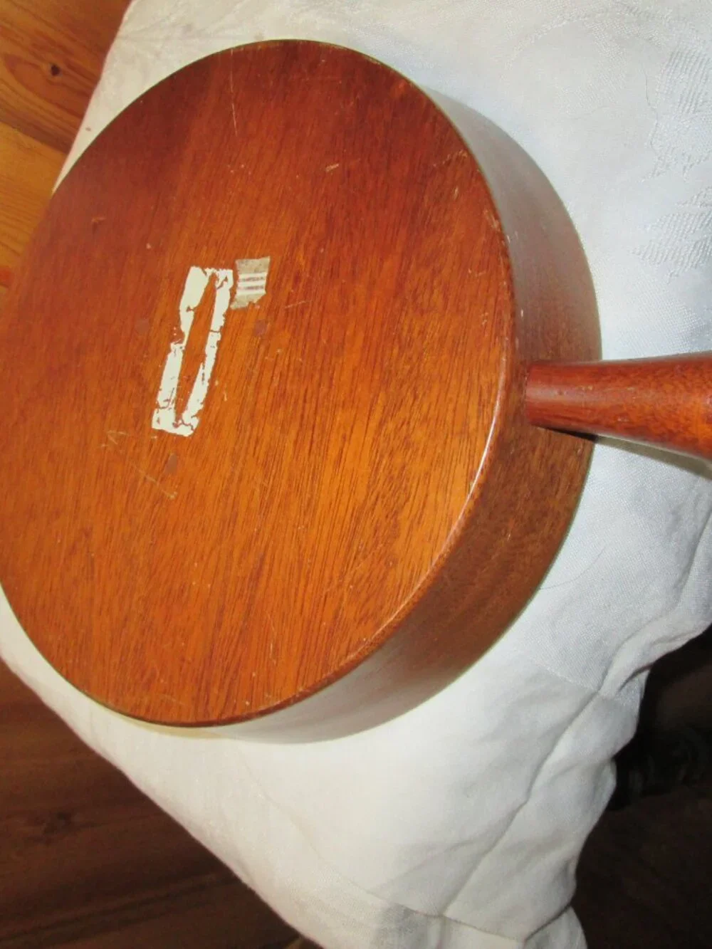 MCM teakwood handled snackbowl 60s decor